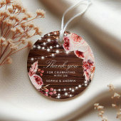 Bohemische Rose Rustikale Holzhochzeit Geschenkanhänger