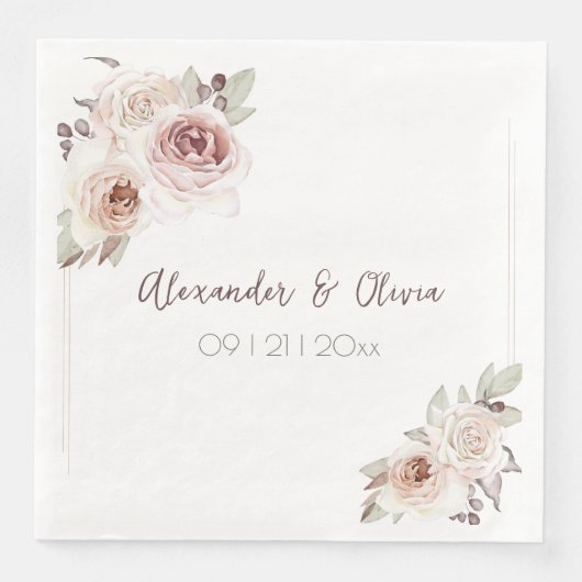 Bohemische Rose Serviette (Vorderseite)