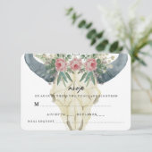 BOHEMISCHE ROSE WEDD RSVP KARTE (Stehend Vorderseite)