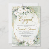 Bohemische Rosen Eukalyptus-Goldrahmen Einladung (Vorderseite)