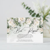 Bohemische Rosen Eukalyptusgrün und Gold Begleitkarte (Stehend Vorderseite)