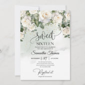 Bohemische Rosen und Eukalyptusgold Einladung (Vorderseite)