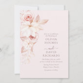 Bohemische Rosenblume Einladung zur Hochzeit (Vorderseite)