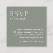 BOHEMISCHE RSVP-Karte SAGE, QR-Code einfügen Begleitkarte (Vorderseite)