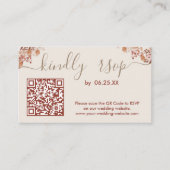 Bohemische RSVP-Website für Hochzeiten mit QR-Code Begleitkarte (Vorderseite)