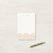 Bohemische Scallops Custom Post-It - Burnt Sienna Klebezettel (Auf Schreibtisch)
