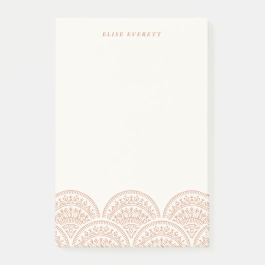 Bohemische Scallops Custom Post-It - Burnt Sienna Klebezettel (Vorderseite)