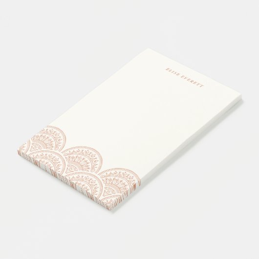 Bohemische Scallops Custom Post-It - Burnt Sienna Post-it Klebezettel (angewinkelt)