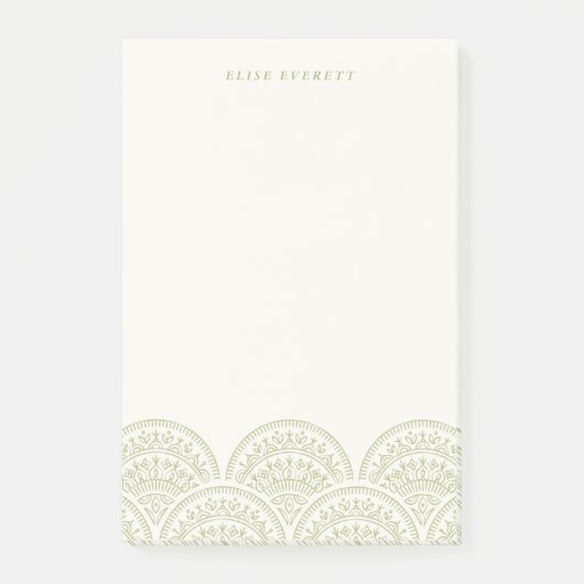 Bohemische Scallops nach dem Einsetzen - Moss Post-it Klebezettel (Vorderseite)