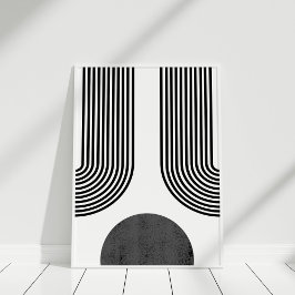 Bohemische Schwarz-Weiß-Abstrakte Mauer Kunst Poster