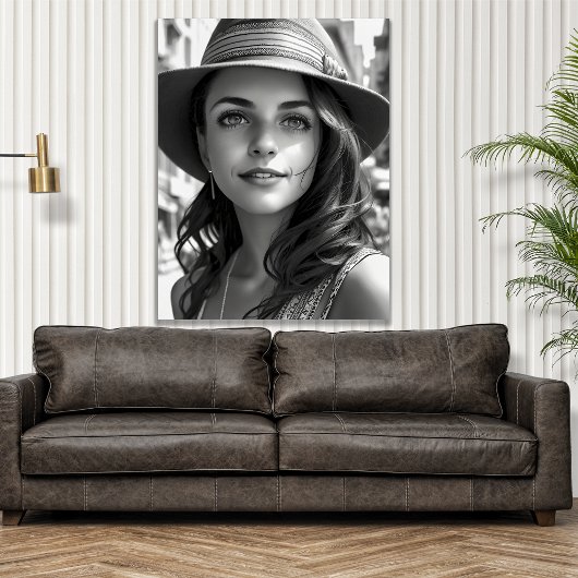 Bohemische Schwarz-Weiß-Frauen künstliche künstlic Poster