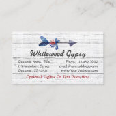 Bohemische Sinti und Roma Arrow Feather & Beads Ru Visitenkarte (Rückseite)