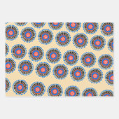 Bohemische skandinavische Formen in Rot Blau und S Geschenkpapier Set (Vorderseite)