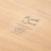 Bohemische Skriptkalligrafie-Hochzeit Acryleinladungen (Ablage )