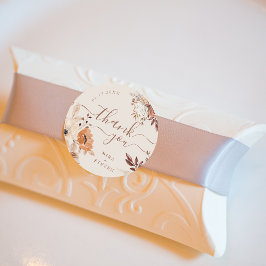 Bohemische skurrile Hochzeit im Herbst danke Runder Aufkleber