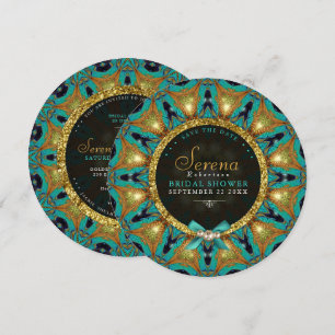 Bohemische Sonnenblume Mandala Brautparty Runde Einladung