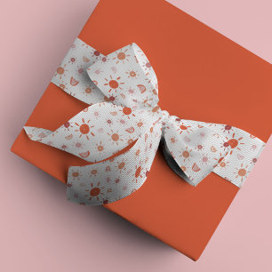 Bohemische Sonnenschirme und Regenbogen in Rot Ripsband