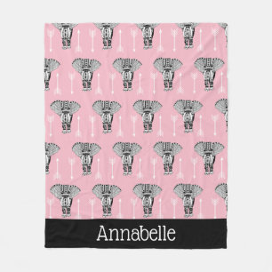 Bohemische Stammelementare und weiße Pfeile Fleecedecke