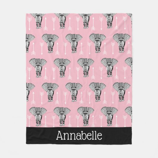 Bohemische Stammelementare und weiße Pfeile Fleecedecke (Vorderseite)