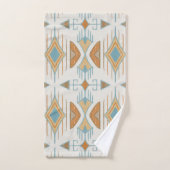 Bohemische Stammespfeile, Aprikose, Türkis, Rost Badhandtuch Set (Handtuch)