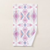 Bohemische Stammespfeile, blau, rosa, peach Badhandtuch Set (Handtuch)