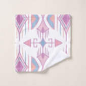 Bohemische Stammespfeile, blau, rosa, peach Badhandtuch Set (Waschlappen)