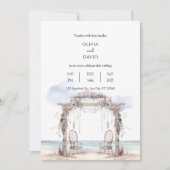 Bohemische Strandfeier Empfang Arch Wedding Einladung (Vorderseite)