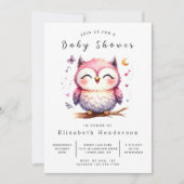 Bohemische Stylish Owl Baby Dusche Einladung (Vorderseite)