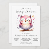 Bohemische Stylish Owl Baby Dusche Einladung (Vorne/Hinten)