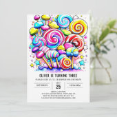 Bohemische Süßschokolade Geburtstag Einladung (Stehend Vorderseite)