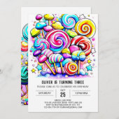 Bohemische Süßschokolade Geburtstag Einladung (Vorne/Hinten)