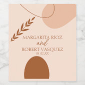 Bohemische Tan Brown Wedels Name Weinetikett (Einzelnes Label)