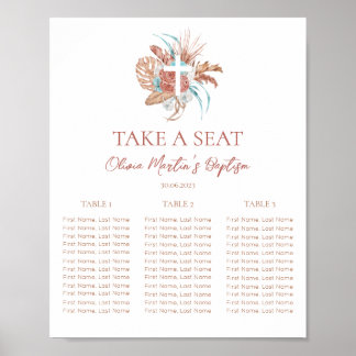 Bohemische Taufe Boho Christening Seating Chart 2 Poster