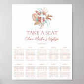 Bohemische Taufe Boho Christening Seating Chart Poster (Vorne)