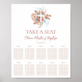 Bohemische Taufe Boho Christening Seating Chart Poster