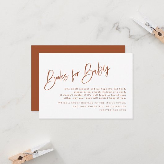 Bohemische Terracotta Baby Showbücher für Kinder (Vorderseite/Rückseite Beispiel)