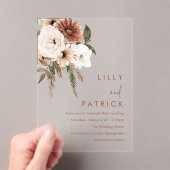 Bohemische Terracotta-Hochzeit Acryleinladungen (Insitu (Handheld))