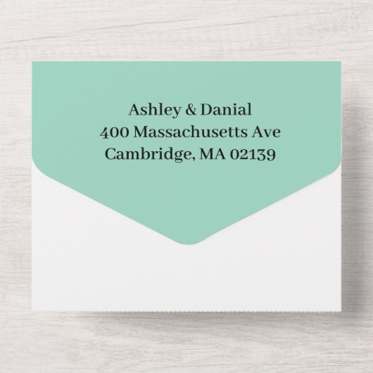 Bohemische Terracotta-Hochzeit All In One Einladung (Rückseite)