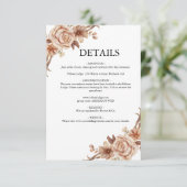 Bohemische Terracotta-Hochzeit Begleitkarte (Stehend Vorderseite)