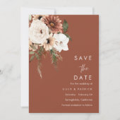 Bohemische Terracotta-Hochzeit Save The Date (Vorderseite)