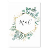 Bohemische Terracotta-Hochzeit Tischnummer (Rückseite)