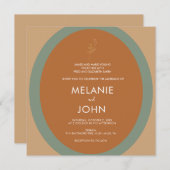 Bohemische Terracotta Sage Grüne Hochzeit Einladun Einladung (Vorne/Hinten)