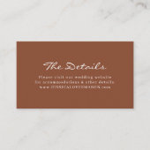 Bohemische Terracotta Wedding Website Beipackkarte Begleitkarte (Vorderseite)