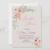 Bohemische Terrakotta-Blume Aquarellmesse Einladung (Vorderseite)