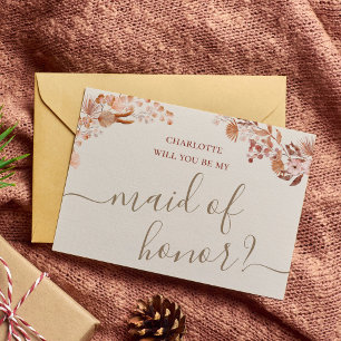Bohemische Trauzeugin Vorschlag Card Boho Blume Einladung