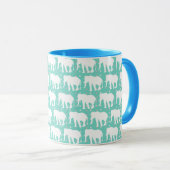 Bohemische trendy White Elephants Tasse (VorderseiteRechts)
