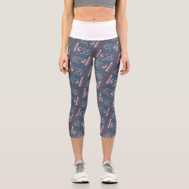 Bohemische Tribal-Zeichnungen farbenfrohe Muster Capri Leggings