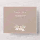 Bohemische Tropenblumenhochzeit All In One Einladung (Rückseite)