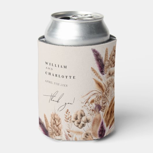 Bohemische tropische Blume - Gewohnte Hochzeitsfav Dosenkühler (Kanne Vorderseite)