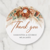 Bohemische tropische Terracotta-Blume Palmenhochze Geschenkanhänger (Vorderseite)